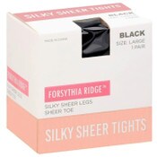 Wholesale - 1pk LRG LADIES BLACK SHEER TIGHTS C/P 36, UPC: 194382028681